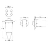 Aldo Black 2L Recessed Light Dimensions