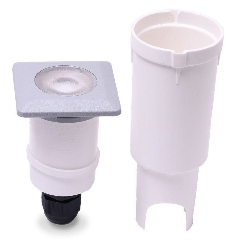 Grey LED Outdoor Square Walkover Recessed Wall Light