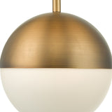 Brass & Opal Globe Retro Pendant Ceiling Light