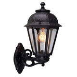 Black Outdoor Traditional Up or Down Dome Head Lantern Wall Light Coastal IP55