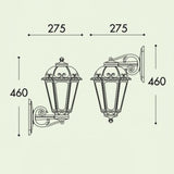 Black Outdoor Traditional Up or Down Dome Head Lantern Wall Light Coastal IP55