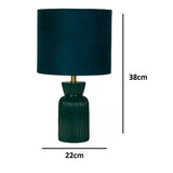 Dark Green Table lamp with matching shade 