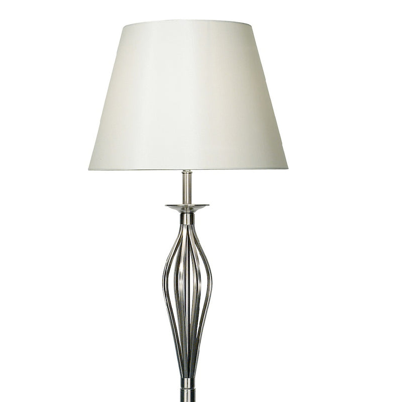 Satin Chrome & Cream Shade Vintage Floor Lamp