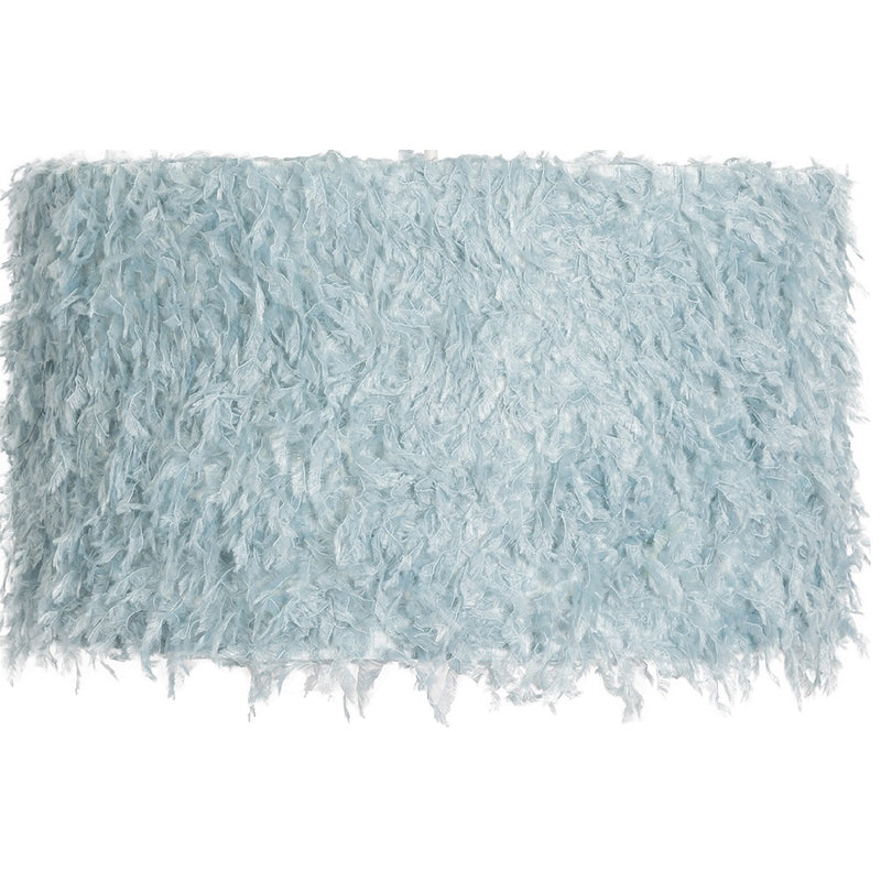 Britalia BRC101/12 BL 12" Blue Faux Feather Vintage Easy Fit Drum Lampshade - 30cm Diameter