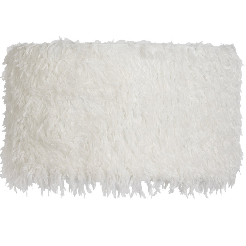 Britalia BRC101/12 WHI 12" White Faux Feather Vintage Easy Fit Drum Lampshade - 30cm Diameter