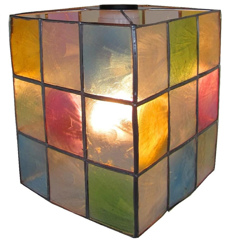 Multicoloured Capiz Shell Vintage Retro Easy Fit Rectangular Pendant Shade