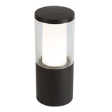 Britalia BRCARLO-250-BL LED Black Outdoor Modern Round Pedestal Post Light 250mm | Coastal IP55 | 3.5W 400 Lumen | 100mm Diameter