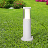 Grey LED Round Pedestal Post Light 40cm
