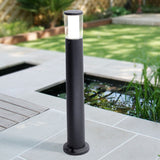 Black LED Round Pedestal Post Light 80cm