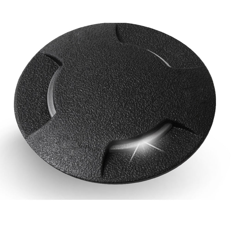 Britalia BRCECI-120-3L-BL LED Black Outdoor Round Recessed Ground &amp; Wall 3 Light Dome Head Diffuser Light 12cm Diameter