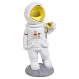 White Resin Coffee on the Moon Astronaut Figurine