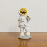White Resin Coffee on the Moon Astronaut Figurine 210mm