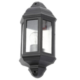 Black Vintage Outdoor Flush Coach Lantern Wall Light