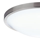 Satin Silver Chrome Bathroom Modern Round Flush Ceiling Light 26cm