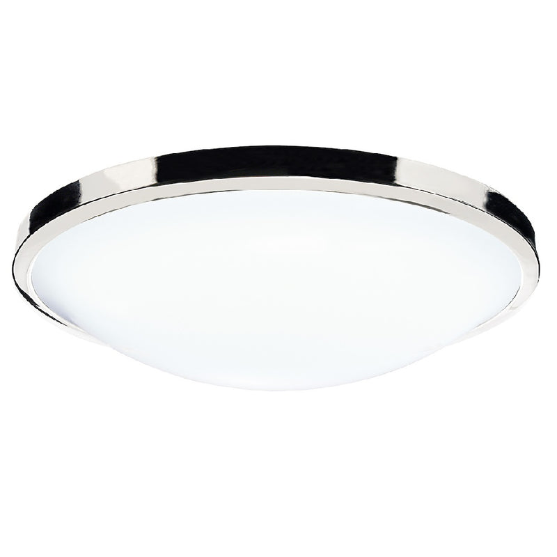 Polished Chrome Bathroom Modern Round Flush Ceiling Light 26cm
