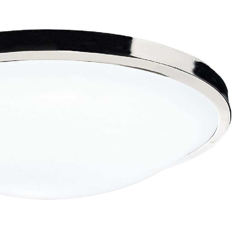 Polished Chrome Bathroom Modern Round Flush Ceiling Light 26cm