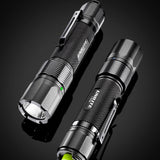 Black USB Rechargeable Flashlight Torch