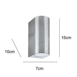 Stainless Silver Flush Outdoor Wall Light
