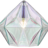 Iridised Glass Modern Geometric Pendant