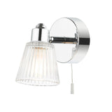 Chrome & Rib Glass Bathroom Vintage Wall Light Spot