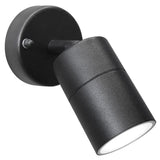 Matt Black Outdoor Modern Adjustable Cylindrical Spot Wall Light IP44 13cm