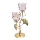 Gold and pink Tea Light candle holder
