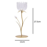Gold candle holder flower decoration