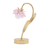 Britalia BRHE2524 Gold and Pink Glass Flower Single Stem Battery Powered LED Table Lamp