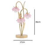 Gold Table lamp with Pink Flowers