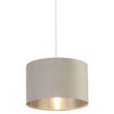 Soft Grey Velvet Easy Fit Pendant Shade