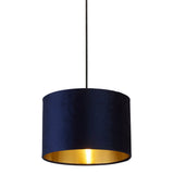 Navy Blue Velvet Easy Fit Pendant Shade