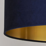 Dark Blue Velvet Fabric Table Light Shade