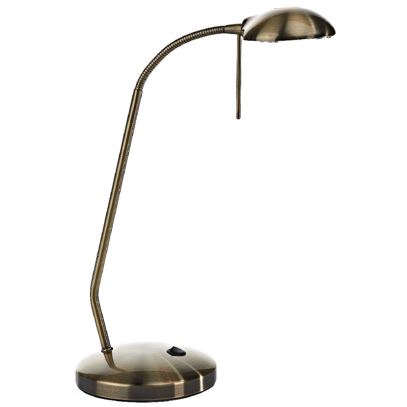 Britalia BRJOU4075 Antique Brass Adjustable Head Table Desk Lamp – 62cm Height