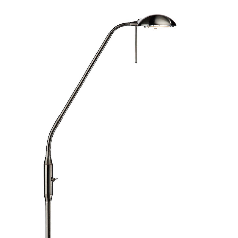Satin Chrome Modern Adjustable Stem Dome Head Floor Task & Reading Light 162cm