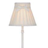Matt Cream Vintage Candlestick Table Lamp with Linen Pleated Shade 50cm