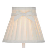 Matt Cream Vintage Candlestick Table Lamp with Linen Pleated Shade 50cm