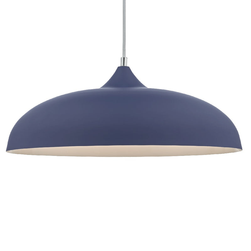 Blue Matte Large Dome Pendant Light
