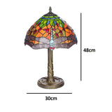 Tiffany-style table lamp with stained glass shade