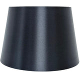 Black Satin and White Inner Rolled Edge Vintage Tapered Drum Lamp Shade 30cm