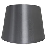 Grey Satin and White Inner Rolled Edge Vintage Tapered Drum Lamp Shade 35cm