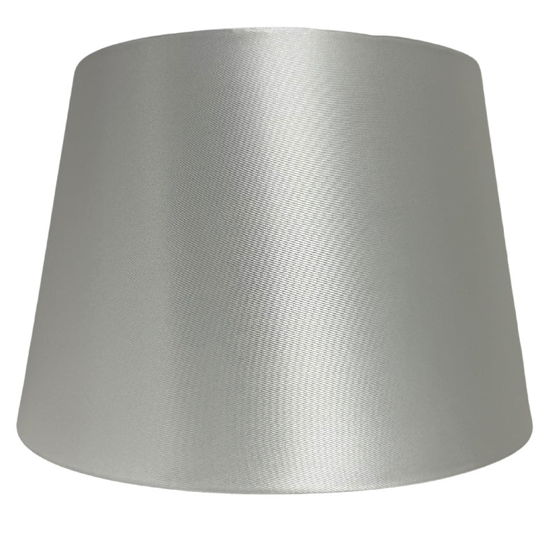 Britalia BRL12SATINDR/IVO 12" Cream Satin and White Inner Rolled Edge Vintage Tapered Drum Lamp Shade