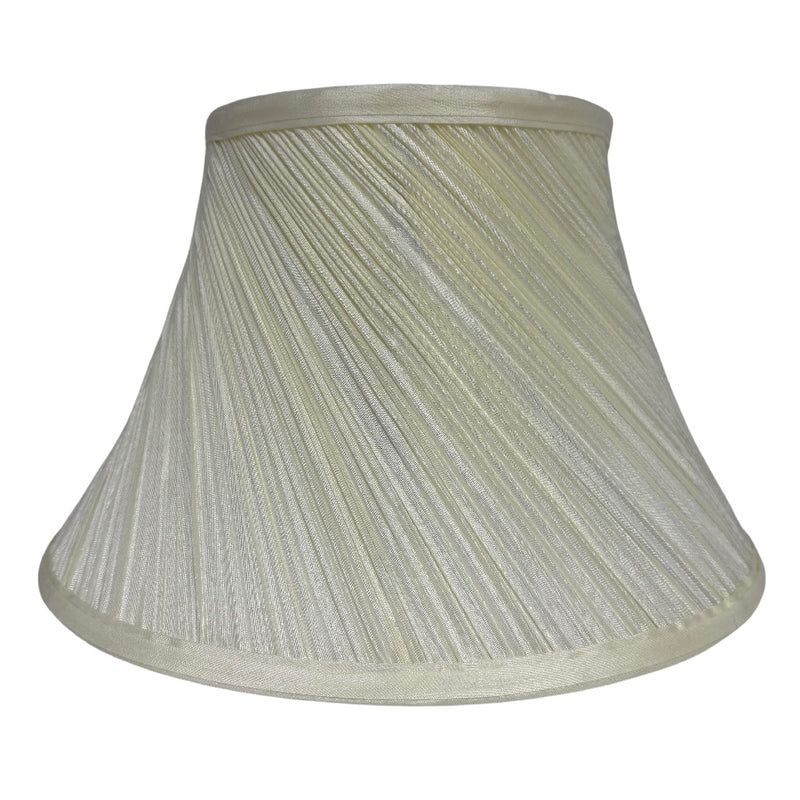 Britalia BRL14MUSHSWIRL/CR Cream Vintage Faux Silk Mushroom Pleated Swirl Scalloped Shade 14"
