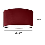 Britalia Red Cotton Modern Easy Fit Round Drum Pendant Shade with Diffuser 30cm