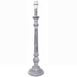 Britalia BRLAURORE/TL Distressed Grey Wooden Candlestick Table Lamp Base – Rustic Farmhouse Bedroom &amp; Living Room Lighting - 60cm Height