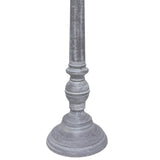 distressed grey turned candlestick table lamp base