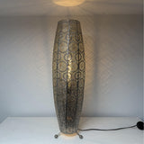 Aziza Moroccan Style Satin Nickel Floor Lamp