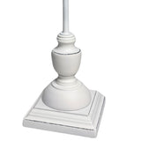 Traditional white wood effect table lamp base with a turned spindle stem and square base