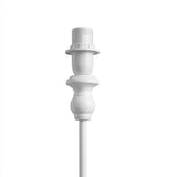 White distressed wood effect bedside table lamp base with classic turned detailing