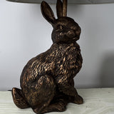 Black and gold rabbit Table lamp with cream shade