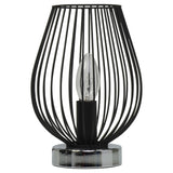 Polished Chrome and Black Wire Cage Vintage Touch Table Light 230mm